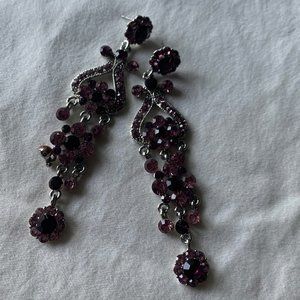 purple gem earrings